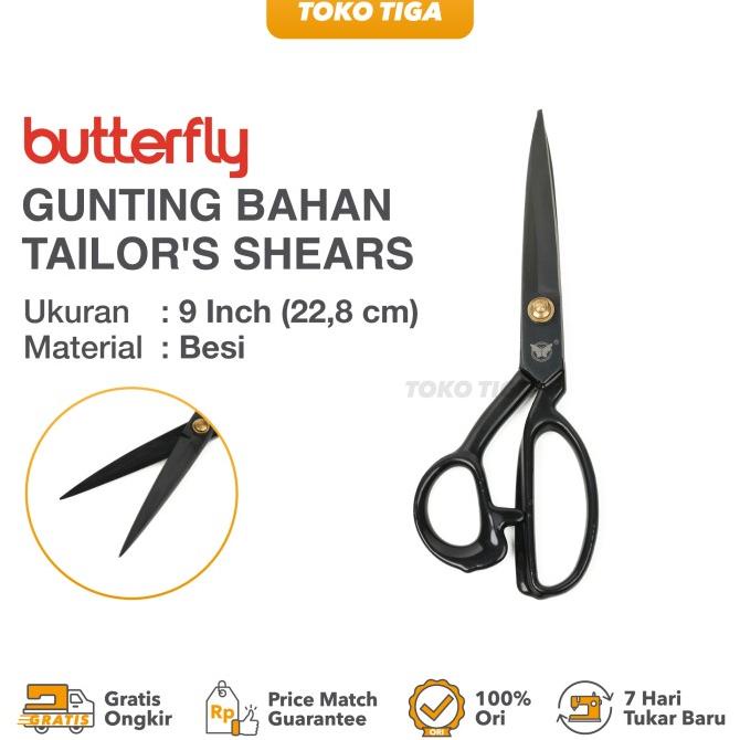 

Gunting Potong Bahan Kain Butterfly 9" / Gunting Tailor Ukuran 9
