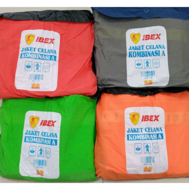 Jas Hujan Jaket Celana Set Ibex JC Kombinasi A Motif Gojek Grab Ojol