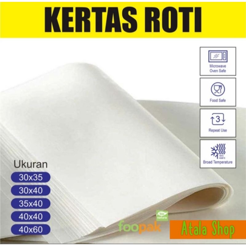 

Kertas Roti Baking Paper Putih Atas Loyang Anti Lengket isi 50pcs