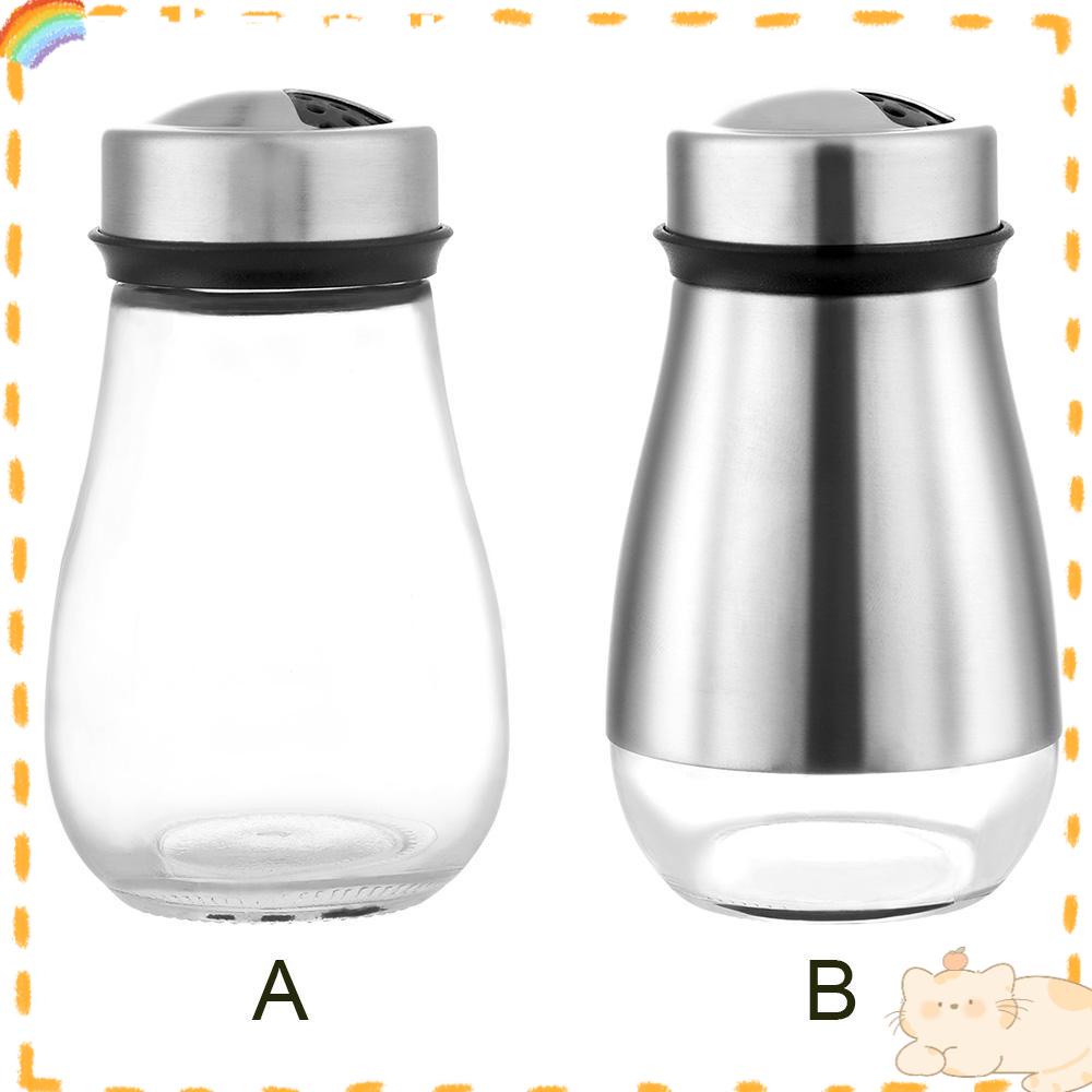 Solighter Pepper Shaker Aksesoris Dengan Lubang Tuang Kaca Dispenser Bumbu Isi Ulang