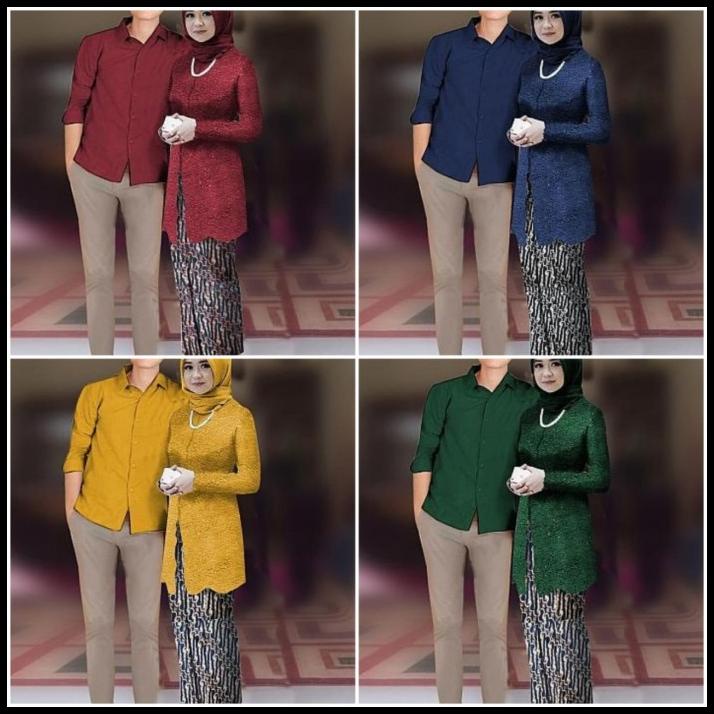 Baju Couple Kondangan Kebaya Rok Brukat Cp Sarimbit Pasangan Sepasang