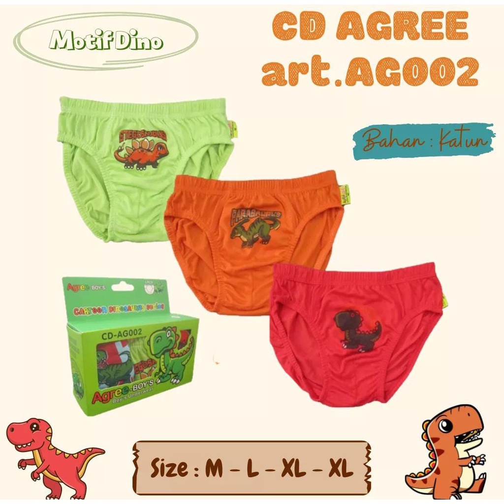 3 PCS CD Celana Dalam Anak Laki-Laki / Celana Dalam Agree Anak Cowok - Agree Kids Art. AG 002