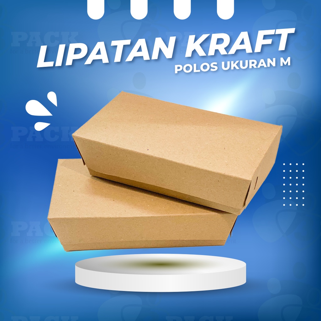 Brown Paper Craft Lunch Box Size M dan L Lembaran / Lipatan - Lunch Box Coklat Craft Ukuran Mediuam dan Large Lembaran