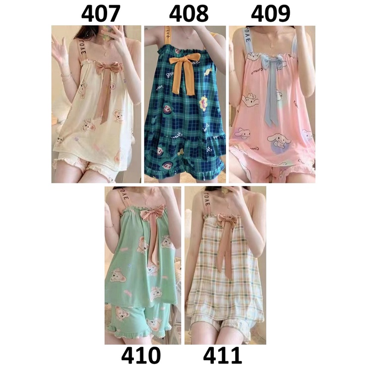 Baju Tidur Wanita Tanktop Tali Motif Cute