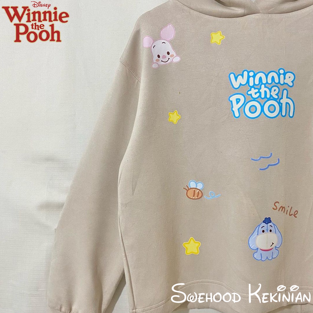 SMILE BEST FRIEND POOH Sweater Crewneck Outfit sweatshirt Ootd Baju Atasan Wanita Kekinian Oversize Sweeter Korean Style Switer Cewek Remaja Sweter Bahan Fleece Premium LD 110 PB 65