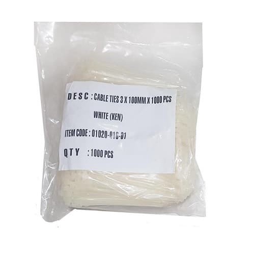 

Holder Grosir 1000Pcs 1 Kantong Cable Ties 10Cm 3X100 Pengikat Kabel Tis
