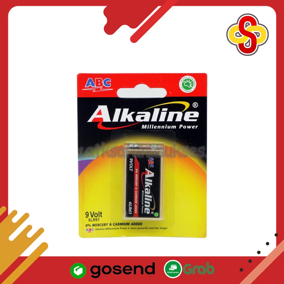 Baterai ABC Alkaline Kotak 9 Volt