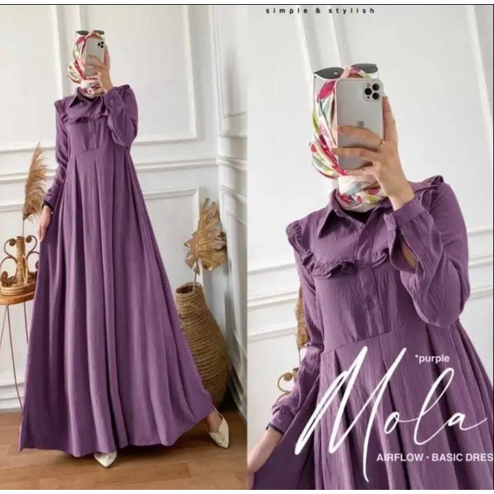 Gamis Mola Crincle Airflow LD 110CM