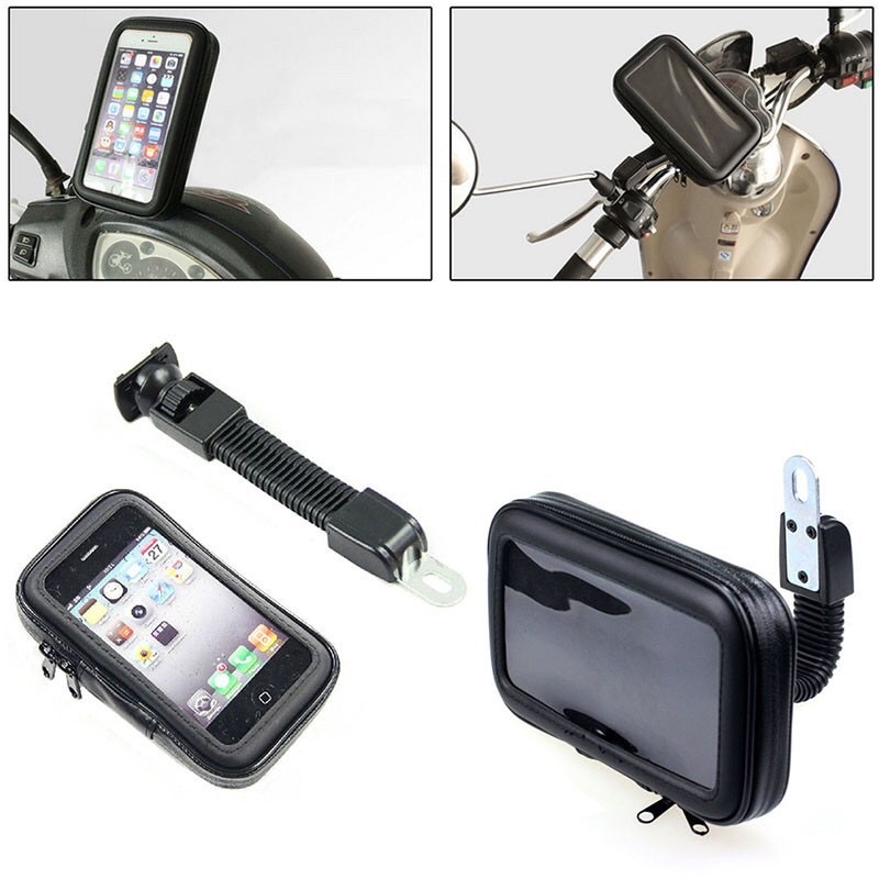 Murah Holder Hp 6.5 Inch anti Waterproof air di spion motor universal/ Holder Spion Motor Waterproof Size XL / Dudukan Smartphone Untuk GPS