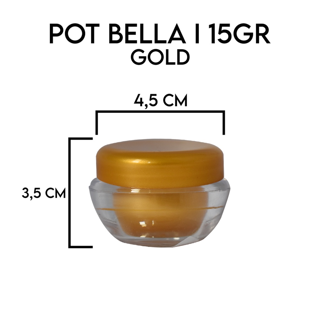 Pot Apel Acrilyc 15 Gr Gold / Natural Pot Acrylic 15 Gr Bella 1 Emas