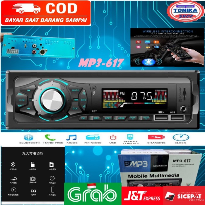 Headunit Head Unit Tape Mobil Tip Audio Single Din Mp3 Radio Tipe Bluetooth Usb