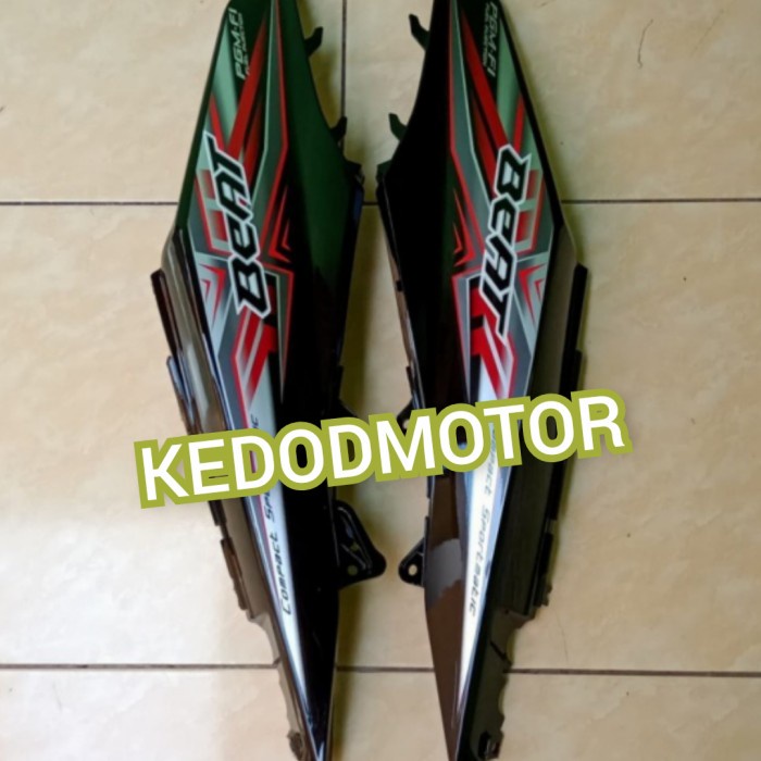 Cover Body Bodi Samping - Belakang Beat Fi 2013-2015 Hitam + Striping