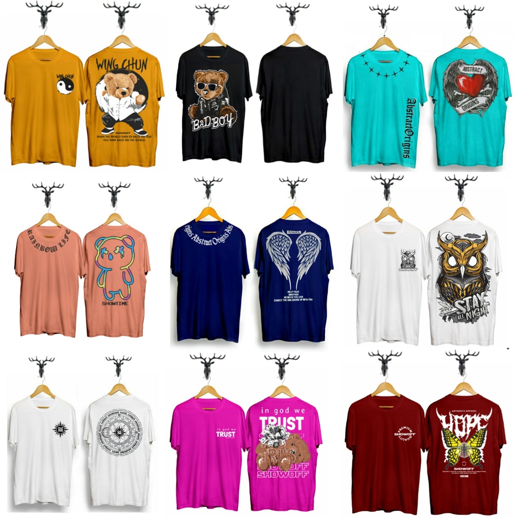 3 PCS 100 RIBU BAJU KAOS DISTRO PRIA WARNA RANDOM CERAH 2023 / BAJU KAOS TERBARU PRIA WANITA / KAOS 