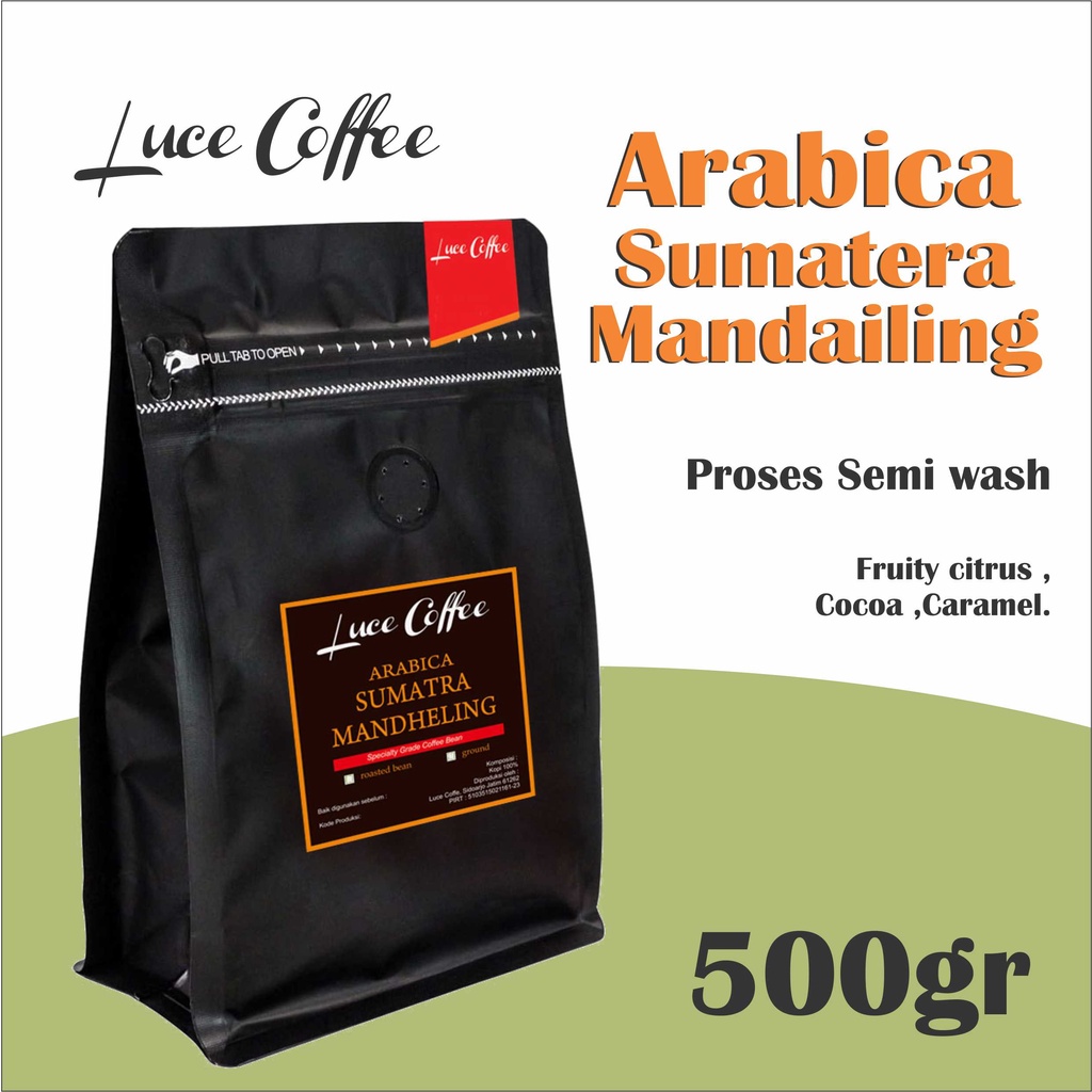 

Kopi Arabica Sumatera Mandailing 500gr - luce coffee- biji atau bubuk