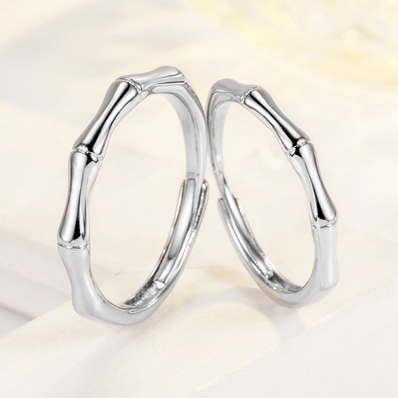 Fashion Bambu Klasik Pasangan Cincin Perhiasan Mewah Untuk Perempuan Pria Mencintai Perhiasan Hadiah Tanaman Manis Pembukaan Indah Rings