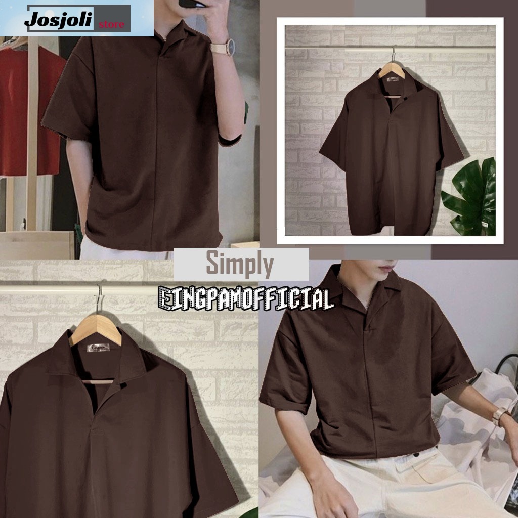 JOSJOLI_STORE/Kemeja PD06/Kemeja Pria Dewasa Kekinian Lengan Pendek/Size L