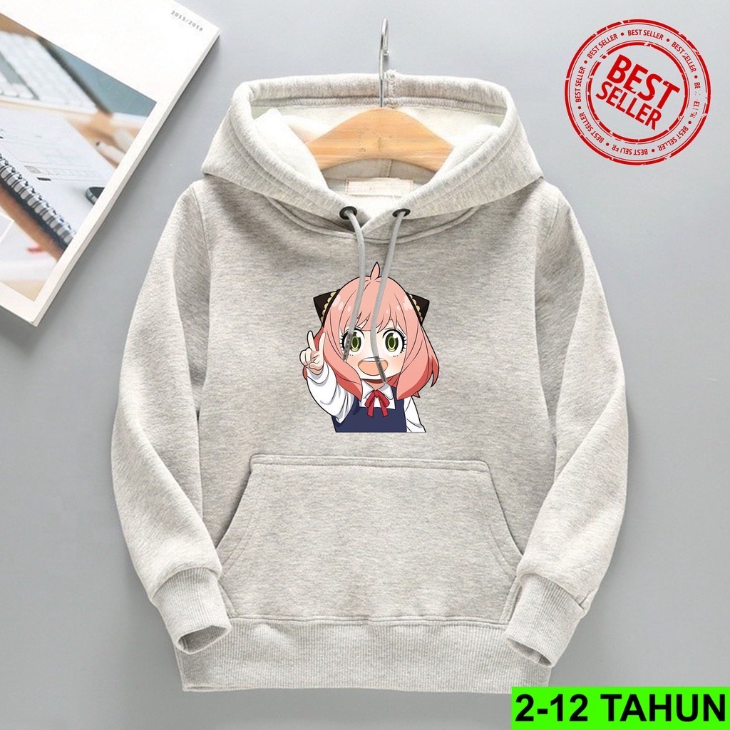 ANYA FORGER Jaket Hoodie Anak Viral II Jumper Hoodie Anak  ANYA FORGER  II Sweater Hoodie Kids Sz M - XL ( Laki Laki &amp; Peremepuan )