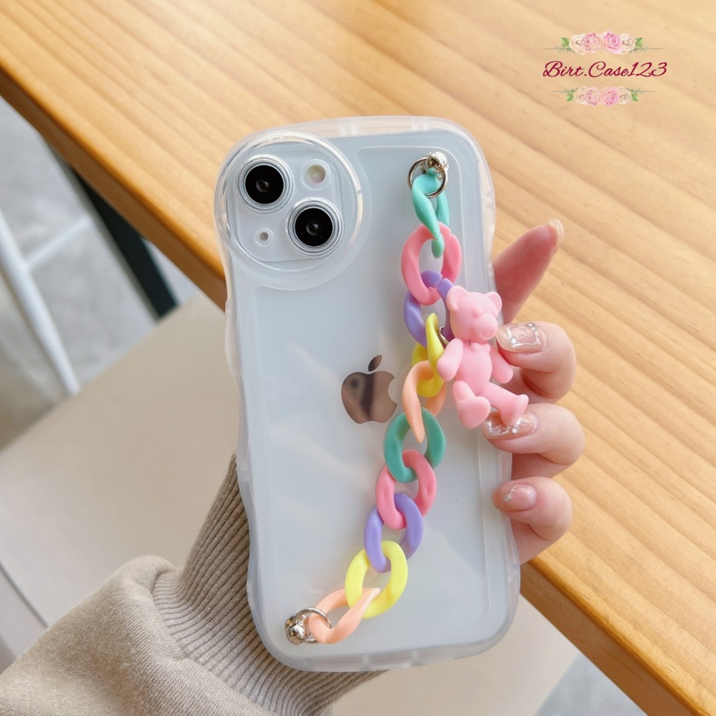 GC01 SOFTCASE GELOMBANG WAVE CLEAR RANTAI FOR IPHONE 7 8 7+ 8+ X XS XR XS MAX 11 12 13 14 PRO MAX BC7051