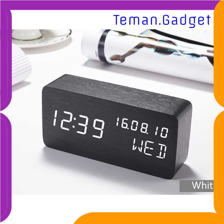 TG-PJM Lovin Jam Weker Alarm Motif Kayu Digital Voice Control - TX602