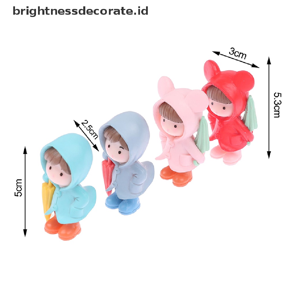 [Birth] 4pcs/set Patung Pasangan Mini Lanskap Mikro DIY Miniatur Kerajinan Resin [ID]