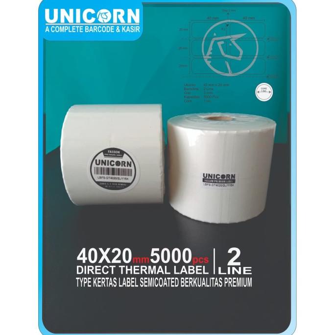 

Label Barcode 40x20 mm @5000 pcs Direct Thermal HOT SALE