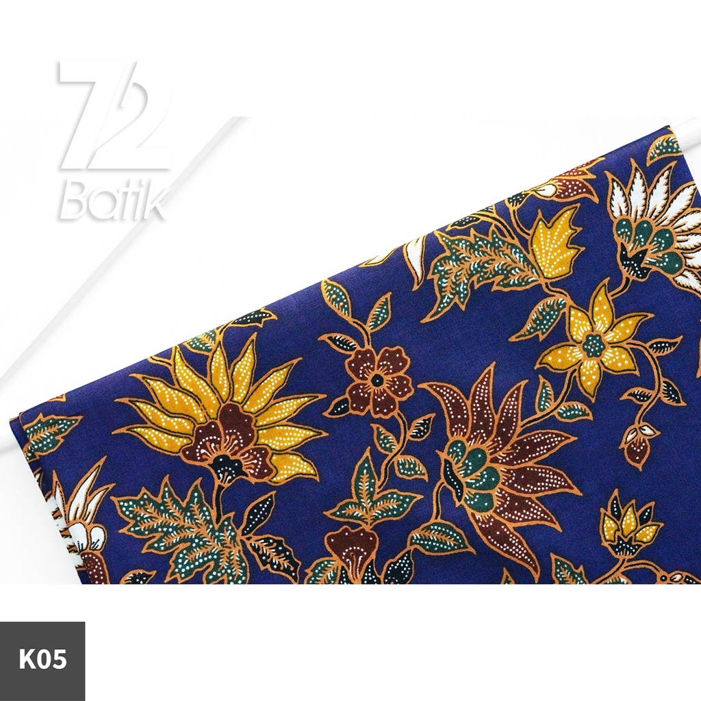 KAIN BATIK PREMIUM Bahan Katun Motif Kembang Duri Biru Tua 722768 Cap 72 Jarik Jarit Samping Kebat Panjang Batik Katun Modern Premium Bahan Seragam Batik Pernikahan Kantor Keluarga Murah Kamen Jadi Batik Bali Lembaran