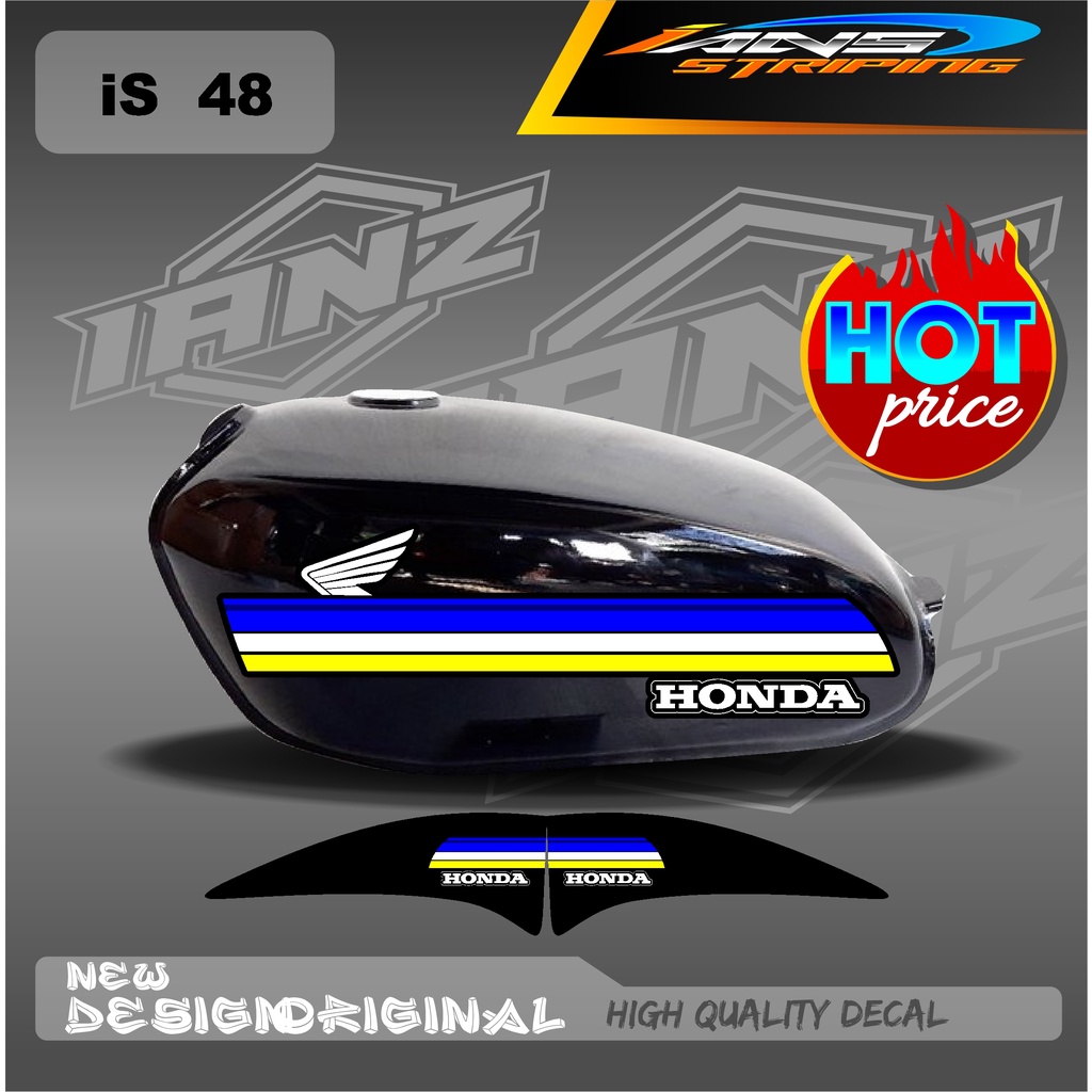 DECAL STRIPING TANGKI CB100 LIST KONSEP CUSTOM HOLOGRAM/NON HOLOGRAM IS48