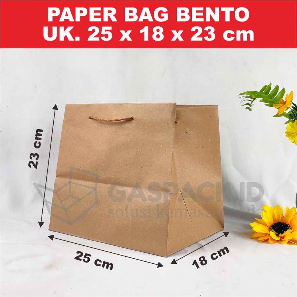 

Paper Bag BENTO Tas Kertas Godie Bag Uk 25x18x23 cm isi 12 pcs