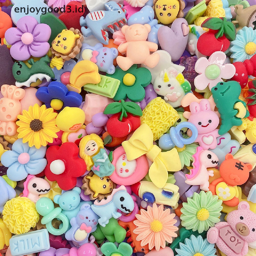 [Rready Stock] 100pcs Baru Lucu Mini Net Merah Beruntung Tas Kembali Resin Cabochons Scrapbook Diy Pesta Aksesoris (ID)