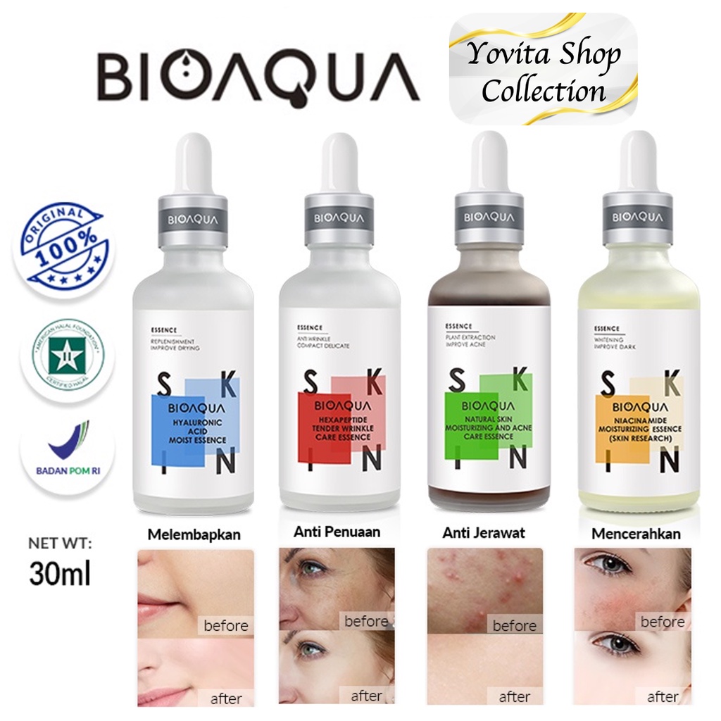 BIOAQUA Serum 30ml | 50ml Niacinamide Brightening, Acne Care, Anti Aging, Hydrating, Whitening Serum Essence Wajah