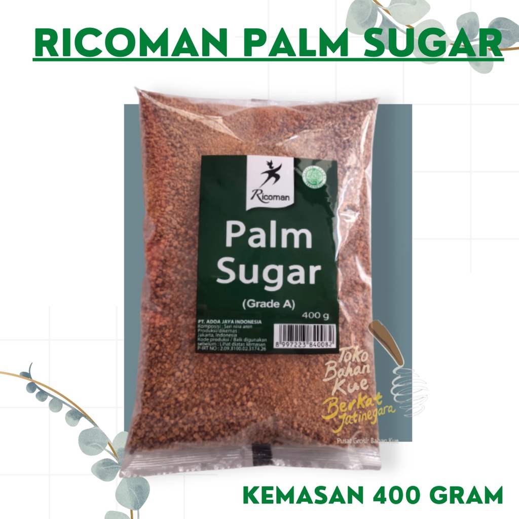 

RICOMAN PALM SUGAR 400 GRAM / PALM SUGAR KEMASAN / PCS
