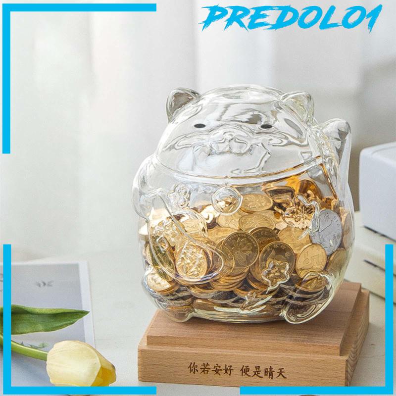 [Predolo1] Kerajinan Kotak Uang Celengan Lucky Cat Transparan Untuk Hadiah Ulang Tahun Perempuan