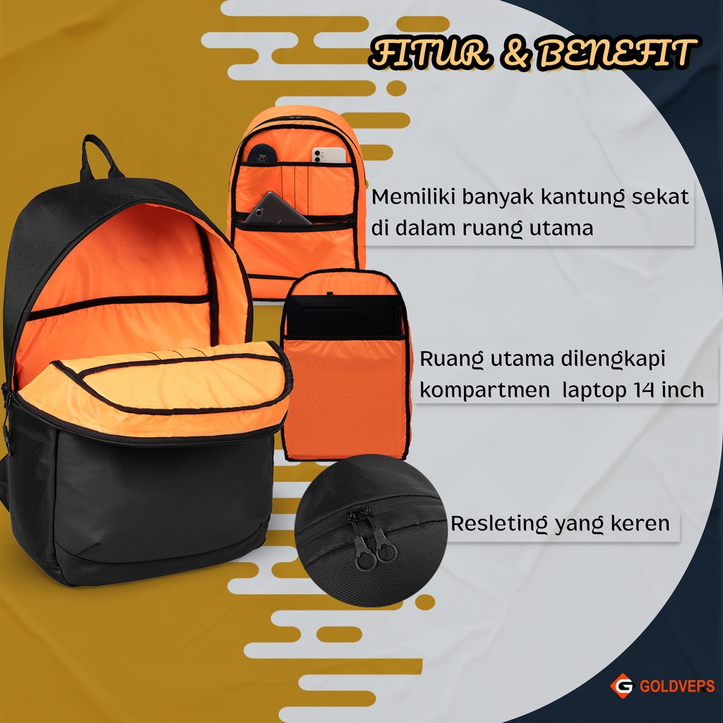 Tas Ransel Laptop Kerja Sekolah Pria Anti Air