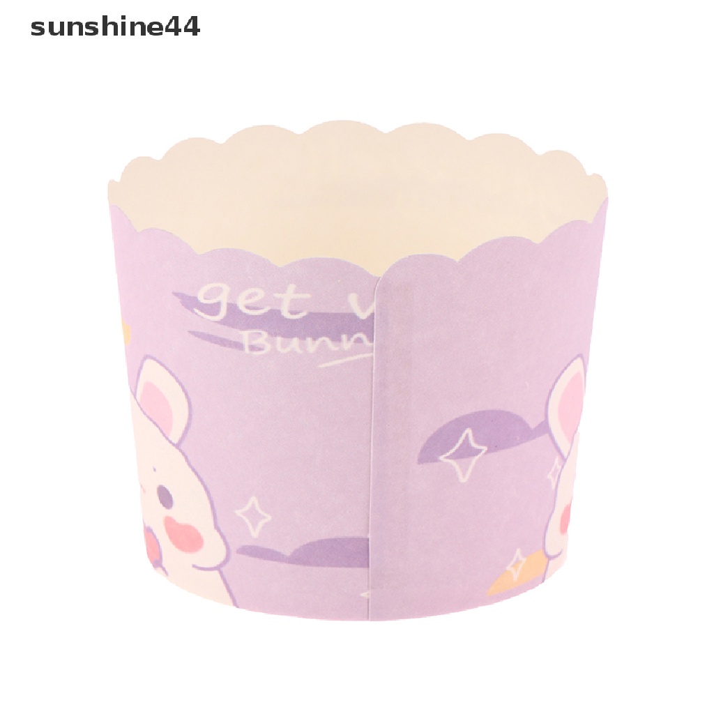 Sunshine 50Pcs Wave Print Cupcake Paper Cups Striped Cake Cups Perlengkapan Cetakan Kue.