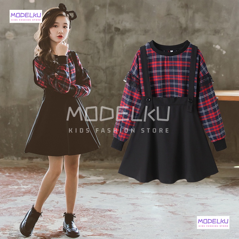Baju Setelan Rok Anak Cewek Import Premium Perempuan Umur 7 8 9 10 11 Tahun DS45
