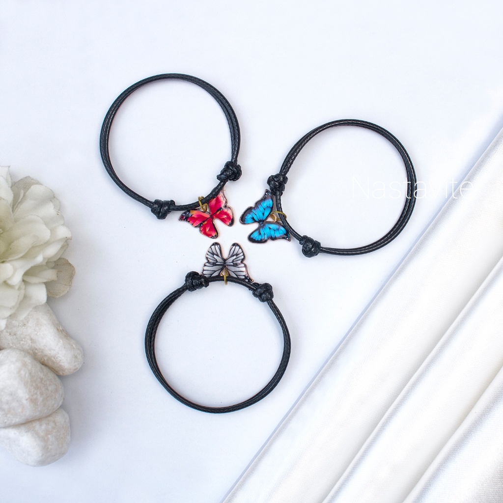 Gelang Tali Korea Kupu Kupu Couple Persahabatan