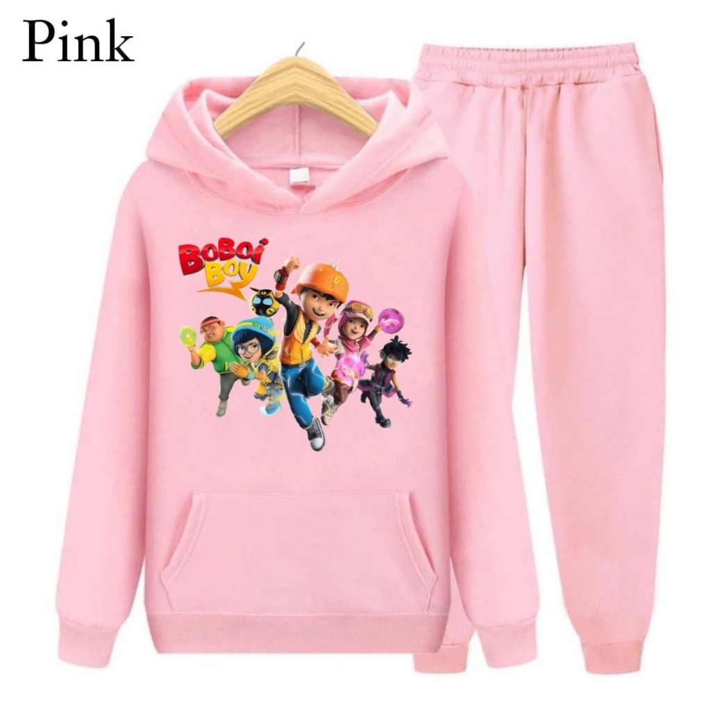 Hzl_outfit Setelan Sweater Hoodie Team Boboiboy Anak Laki Laki S.M.XL