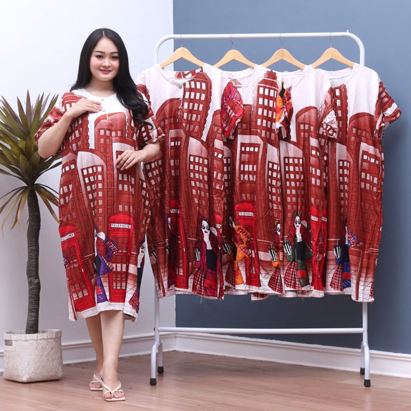 daster jumbo terbaru Laila harga grosir murah wanita kekinian busui kancing depan