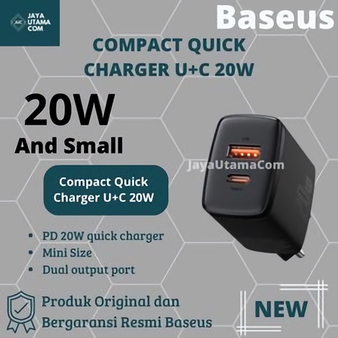 BASEUS Compact Quick Charger U+C 20W ORIGINAL