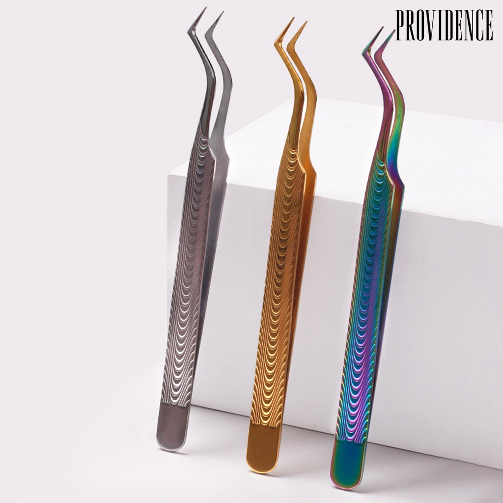 Providence Klip Nail Art Elastisitas Baik Anti-Statis Non-slip Gigitan Ketat Stainless Steel Ikan Garis Presisi Tinggi Penjepit Bulu Mata Makeup Pasokan