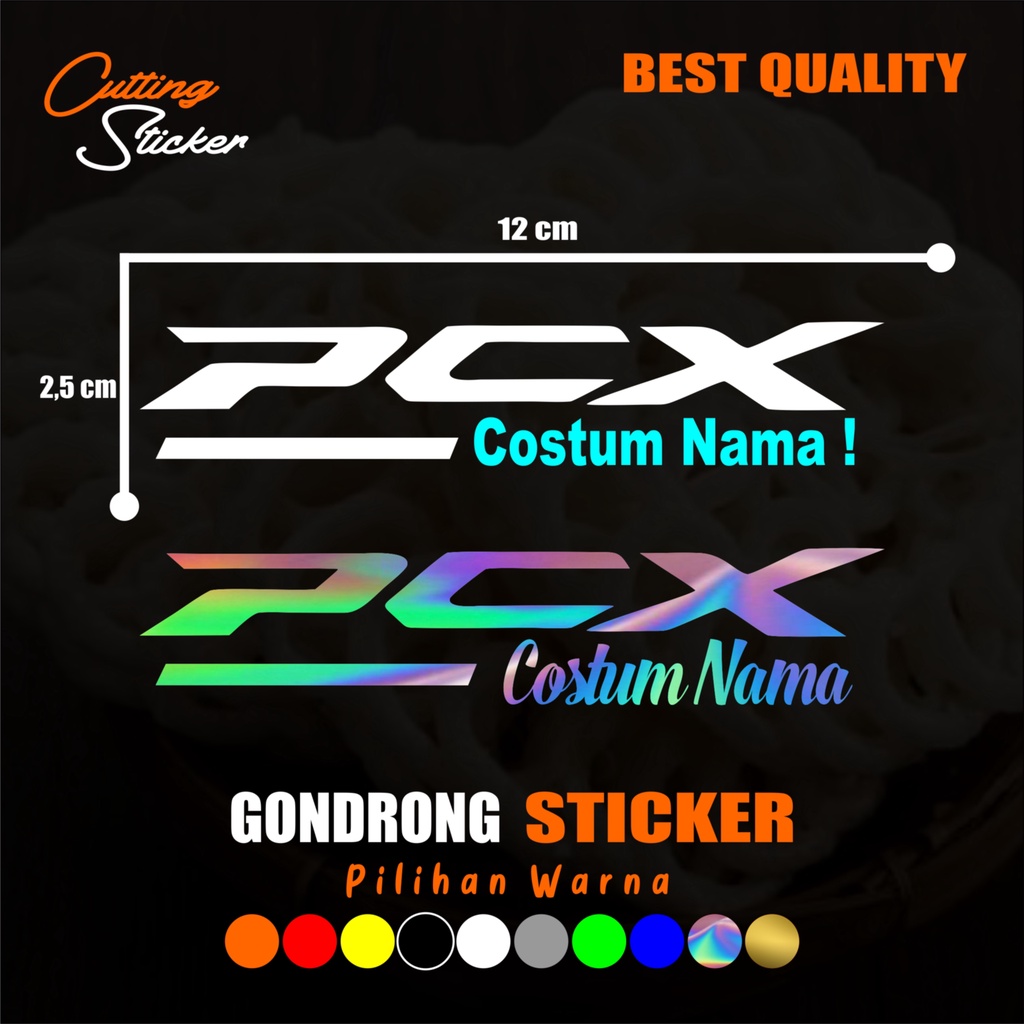 Jual stiker pcx costum nama stiker motor murah berwalitas. | Shopee