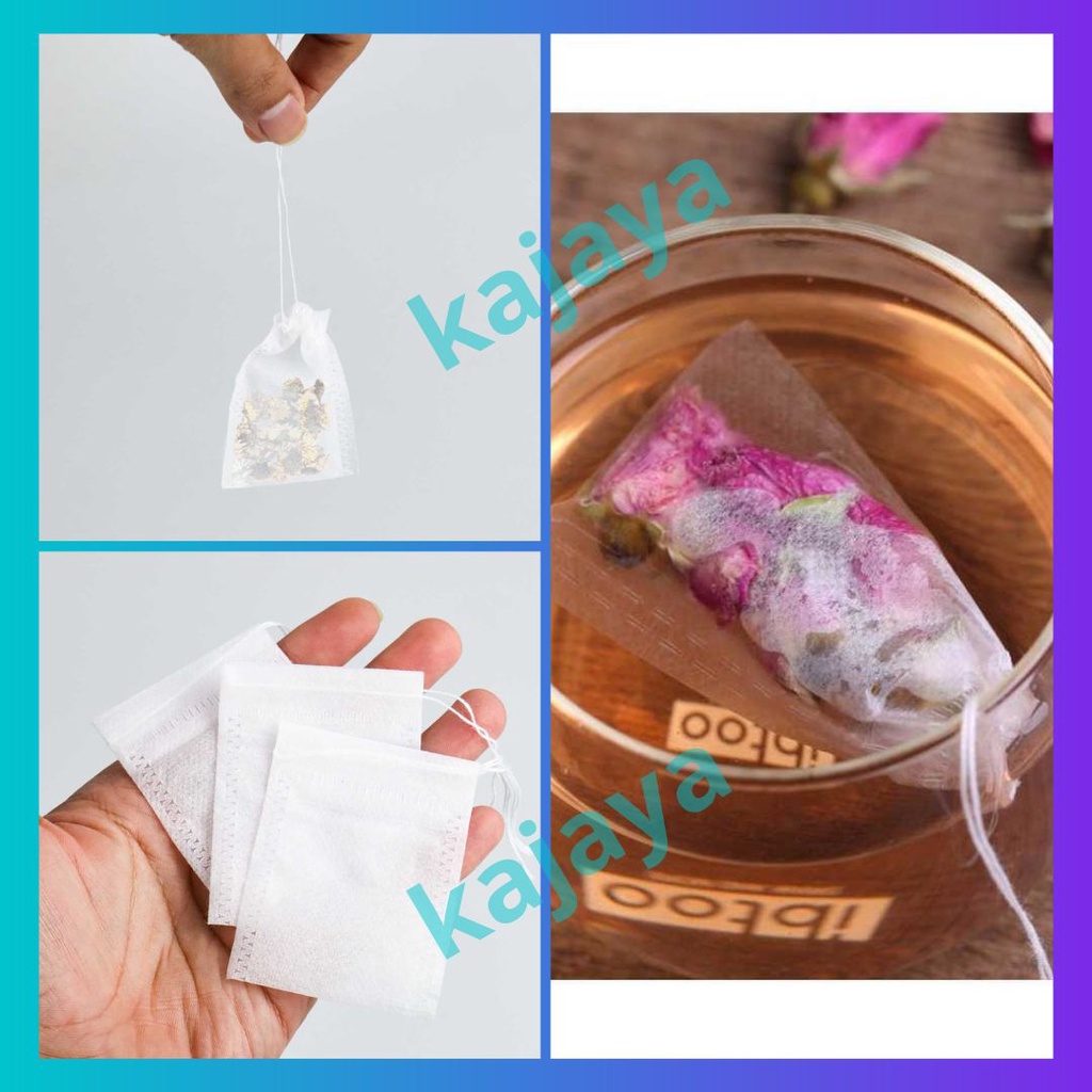 

100 pcs Kantong Teh Celup Kosong Herbal Teabag Cups Aman Food Grade