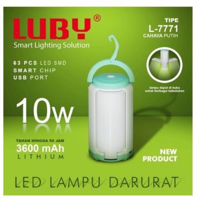 Lampu Emergency Portable L-7771 10 Watt Tahan Hingga 50 jam Lithium