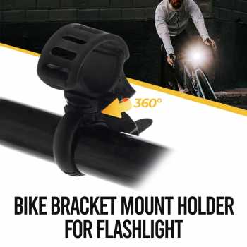 Bracket Senter Sepeda / Holder Senter Di Stang Sepeda Anti Rotasi Bicycle Torch Flashlight Bracket Tempat Jepitan Skop Senapan / Bracket Mount Holder for Flashlight / Clamp Bracket Bereket Braket Dudukan Pegangan Senter Lampu Sepeda Police Mounting Kuat