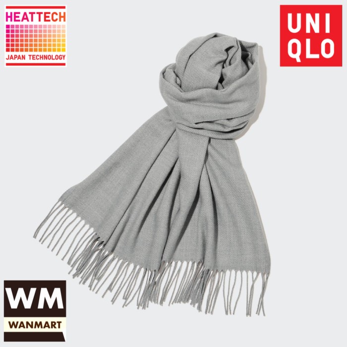 S18 UNIQLO Heattech Syal Scarf Winter Polos Gray