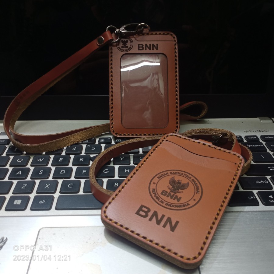 

holder kalung id card kulit asli Logo BNN