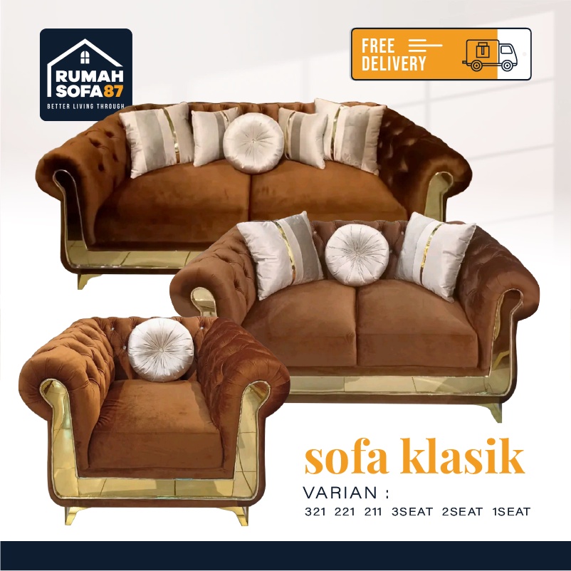 Sofa klasik 321 /sofa design klasik /sofa mewah klasik - RSKLA 1B