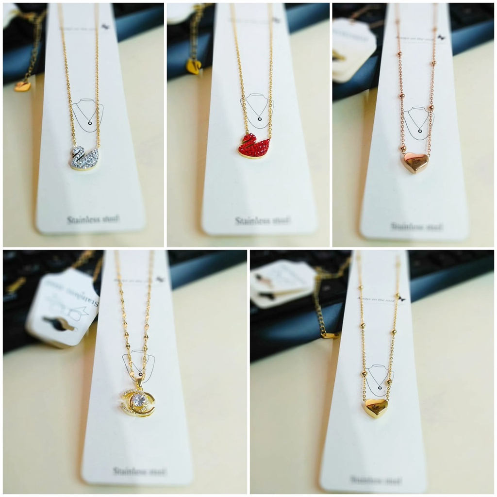 AV87 Grosir Kalung Titanium Dewasa Kalung Charmed Korea