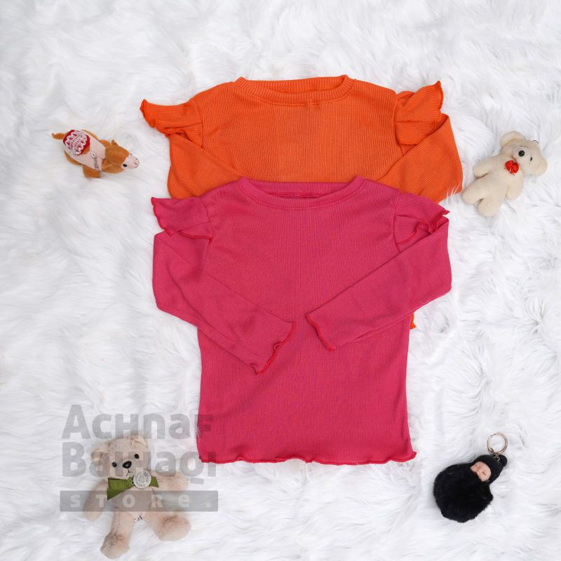 Baju Atasan Anak Perempuan Syakila Ruffle Knit Tee 1-5 Tahun