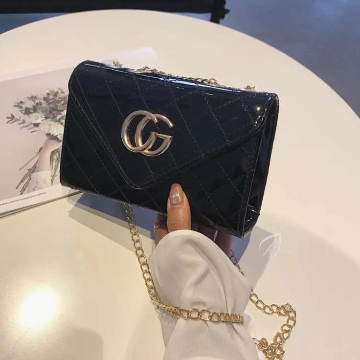 Tas Selempang Wanita QUILTED CG Sling Bag Rantai Jait-jait Fashion Korean Style Import Tren Kekinian